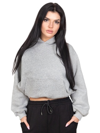 Bluza z kapturem DOCH JO! - CROPPED PUFFY - HI MELANGE