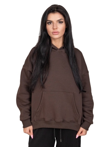 Bluza z kapturem DOCH JO! - OVERSIZE - CHOCOLATE FOUNDE