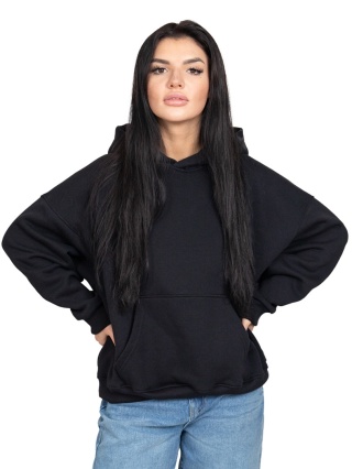 Bluza z kapturem DOCH JO! - OVERSIZE - COAL BLACK